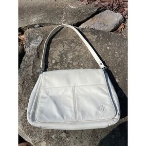 Ralph Lauren White Leather Flap Shoulder‎ Bag Designer Purse Handbag